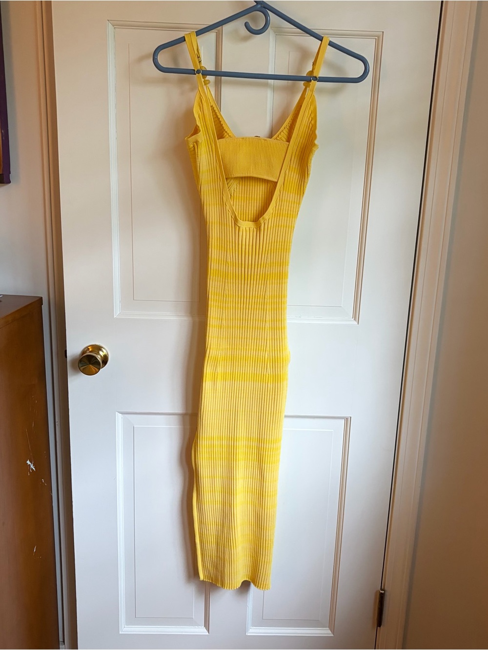House of Harlow 1960 Yellow Ribbed Maxi Dress - Picture 3 of 4